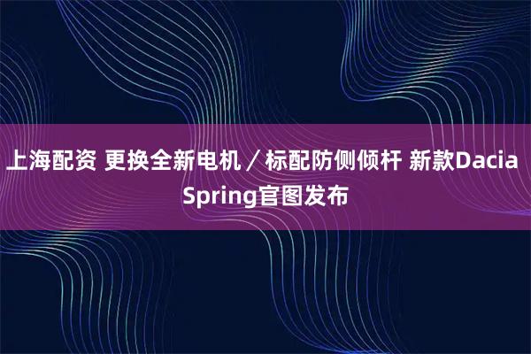 上海配资 更换全新电机／标配防侧倾杆 新款Dacia Spring官图发布